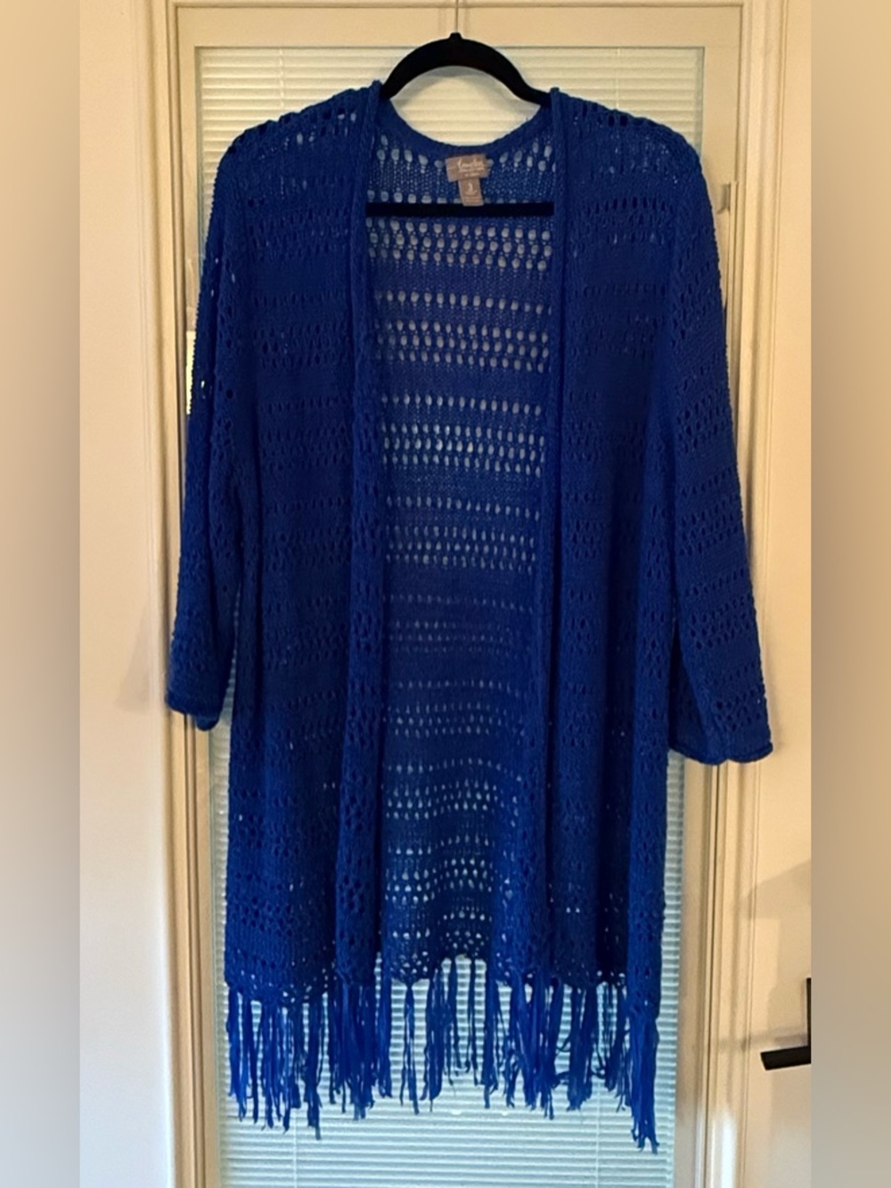 Travelers Collection by Chico’s Fringed Open Cardigan Size 3